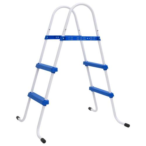 Poolstige 84 cm stål blå og hvid