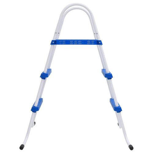 Poolstige 84 cm stål blå og hvid
