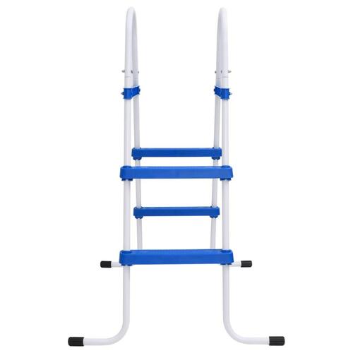 Poolstige 84 cm stål blå og hvid
