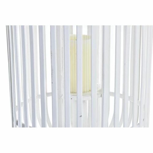 Lanterna Krystal Hvid Bambus (28 x 28 x 47 cm)
