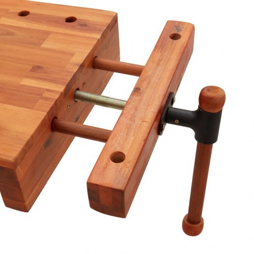 Arbejdsbord med skruestik 52x36x9,5 cm massivt akacietræ