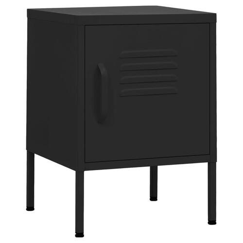 Natborde 2 stk. 35x35x51 cm stål sort