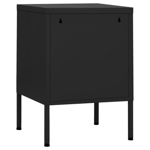 Natborde 2 stk. 35x35x51 cm stål sort
