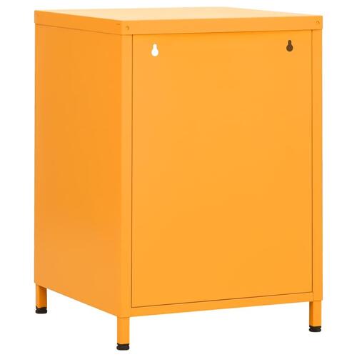 Natborde 2 stk. 35x35x51 cm stål sennepsgul