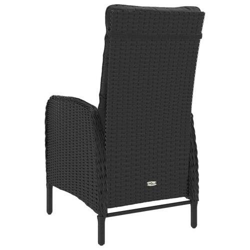 Spisebordssæt til haven 5 dele polyrattan og glas sort