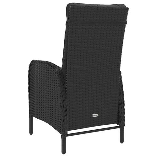 Bistrosæt til haven 3 dele polyrattan og glas sort