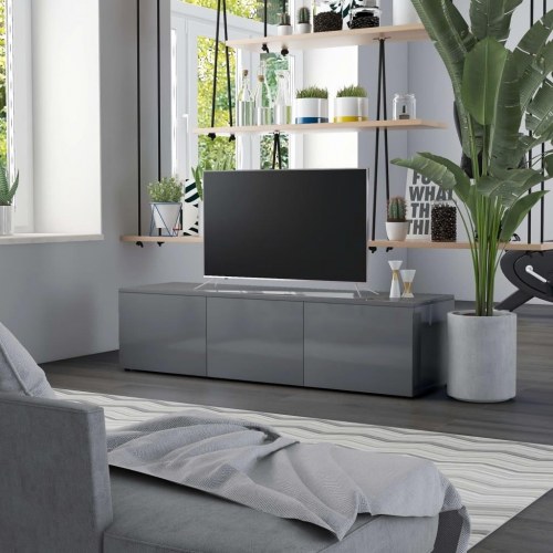 Tv-bord 120x34x30 cm konstrueret træ grå højglans