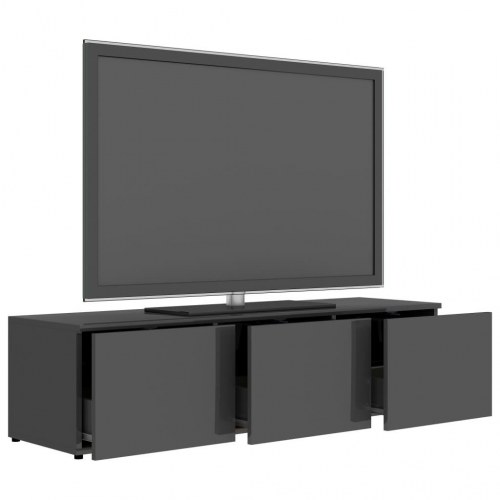Tv-bord 120x34x30 cm konstrueret træ grå højglans