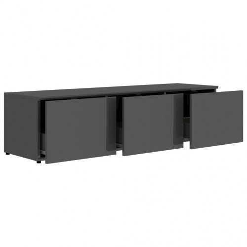 Tv-bord 120x34x30 cm konstrueret træ grå højglans