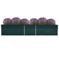 Forhøjet plantekasse 400x80x45 cm galvaniseret stål grøn