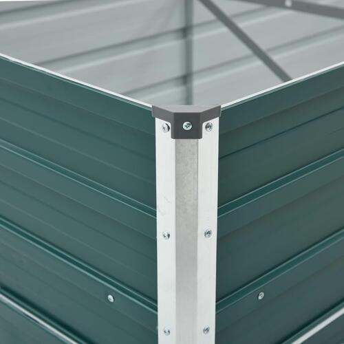 Forhøjet plantekasse 400x80x45 cm galvaniseret stål grøn