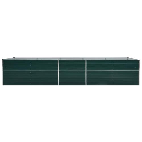 Forhøjet plantekasse 400x80x45 cm galvaniseret stål grøn