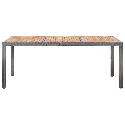 Udendørs spisebordssæt 9 dele med hynder polyrattan grå