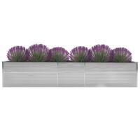 Forhøjet plantekasse 400x80x77 cm galvaniseret stål grå