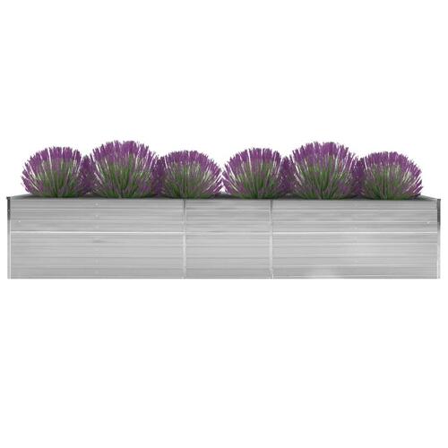 Forhøjet plantekasse 400x80x77 cm galvaniseret stål grå