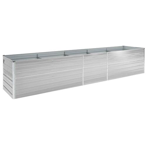 Forhøjet plantekasse 400x80x77 cm galvaniseret stål grå