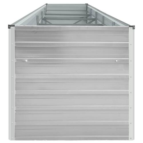 Forhøjet plantekasse 400x80x77 cm galvaniseret stål grå