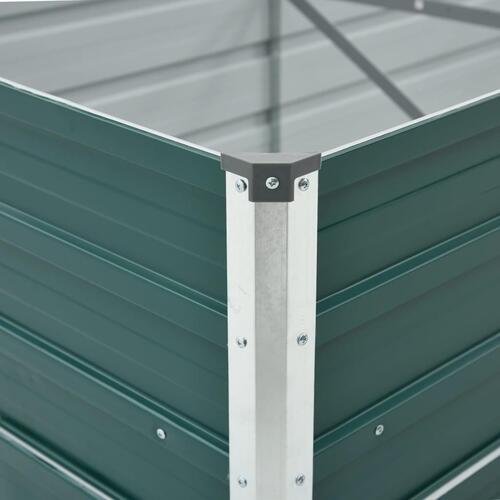 Forhøjet plantekasse 400x80x77 cm galvaniseret stål grøn