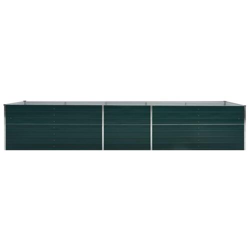 Forhøjet plantekasse 400x80x77 cm galvaniseret stål grøn