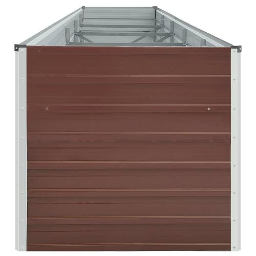 Forhøjet plantekasse 400x80x77 cm galvaniseret stål brun