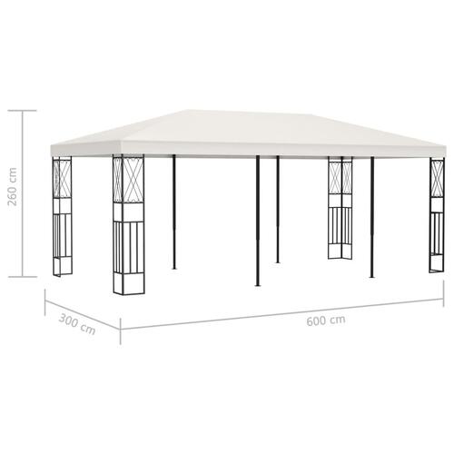 Pavillon 3x6 m stof cremefarvet