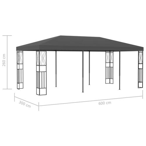 Pavillon 3x6 m stof antracitgrå