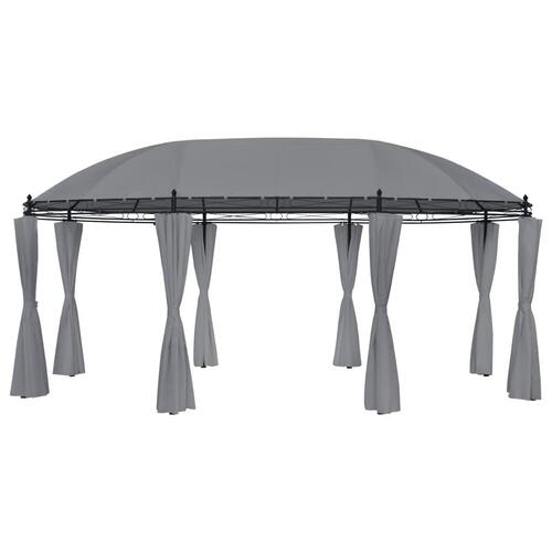 Pavillon med gardiner 520x349x255 cm antracitgrå