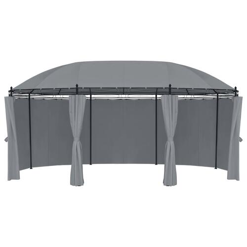 Pavillon med gardiner 520x349x255 cm antracitgrå