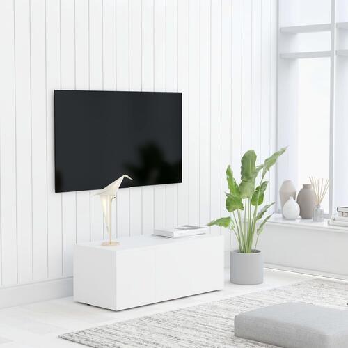 Tv-bord 80x34x30 cm konstrueret træ hvid