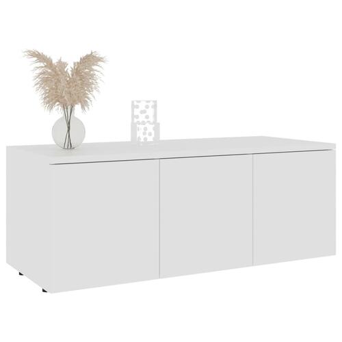 Tv-bord 80x34x30 cm konstrueret træ hvid