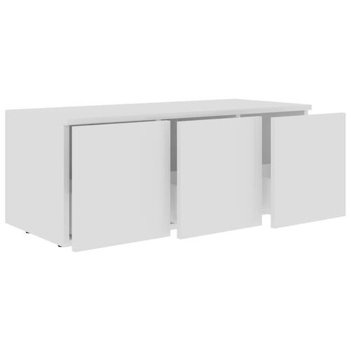 Tv-bord 80x34x30 cm konstrueret træ hvid