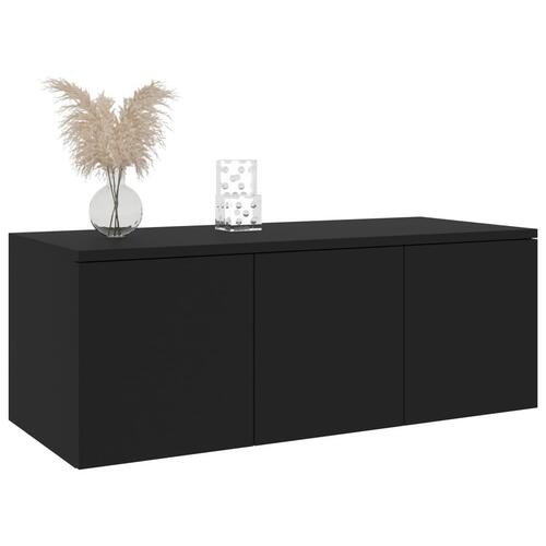 Tv-bord 80x34x30 cm konstrueret træ sort