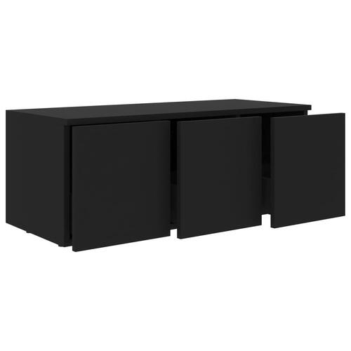 Tv-bord 80x34x30 cm konstrueret træ sort