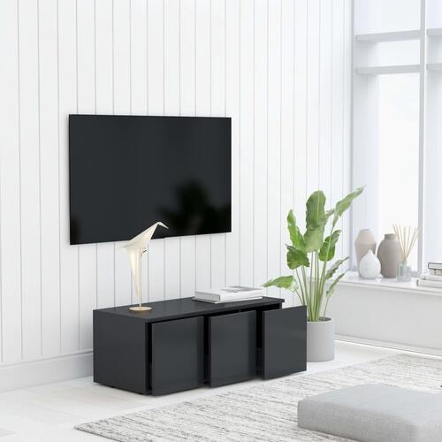 Tv-skab 80x34x30 cm konstrueret træ grå