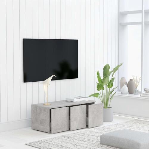 Tv-bord 80x34x30 cm konstrueret træ betongrå