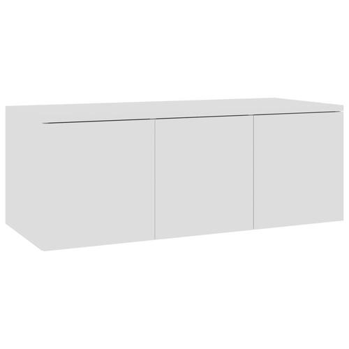 Tv-bord 80x34x30 cm konstrueret træ hvid højglans