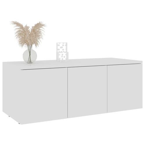 Tv-bord 80x34x30 cm konstrueret træ hvid højglans
