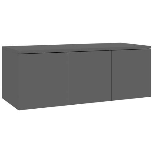 Tv-skab 80x34x30 cm spånplade sort højglans