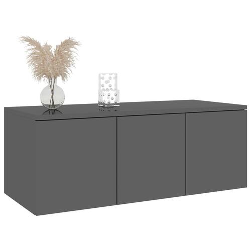 Tv-skab 80x34x30 cm spånplade sort højglans