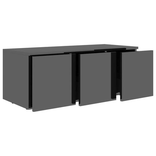 Tv-skab 80x34x30 cm spånplade sort højglans