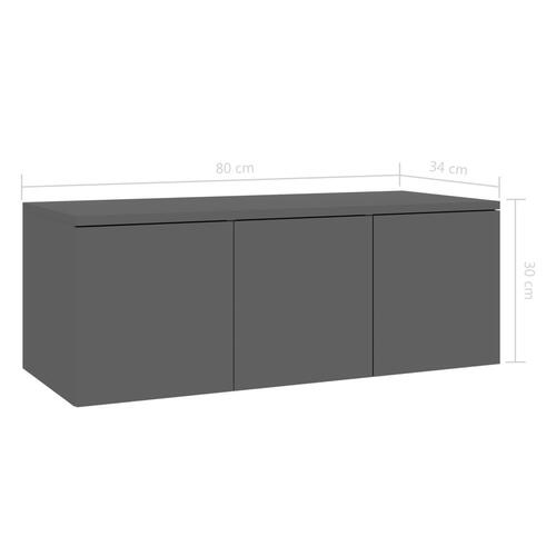 Tv-skab 80x34x30 cm spånplade sort højglans