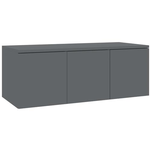 Tv-bord 80x34x30 cm konstrueret træ grå højglans