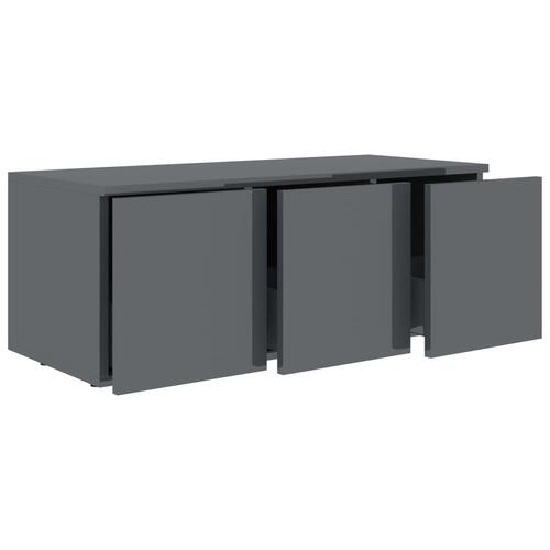 Tv-bord 80x34x30 cm konstrueret træ grå højglans