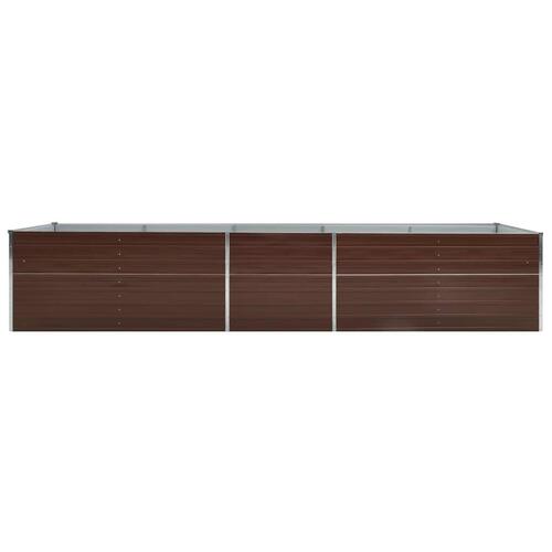 Forhøjet plantekasse 400x80x45 cm galvaniseret stål brun