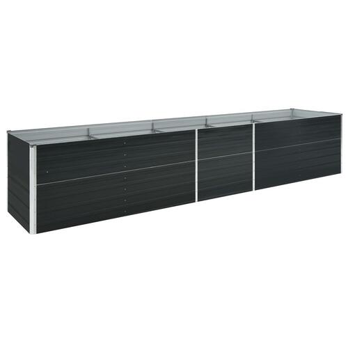 Forhøjet plantekasse 400x80x45 cm galvaniseret stål antracitgrå