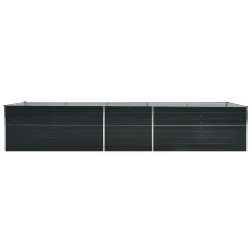 Forhøjet plantekasse 400x80x45 cm galvaniseret stål antracitgrå