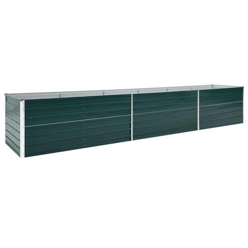 Forhøjet plantekasse 480x80x45 cm galvaniseret stål grøn