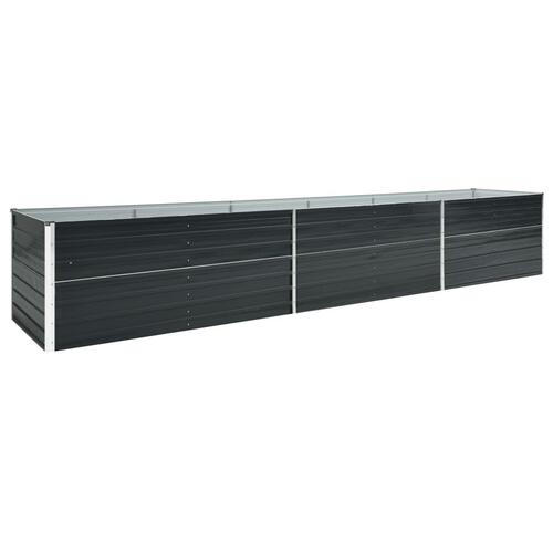 Forhøjet plantekasse 480x80x45 cm galvaniseret stål antracitgrå