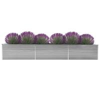Forhøjet plantekasse 480x80x77 cm galvaniseret stål grå