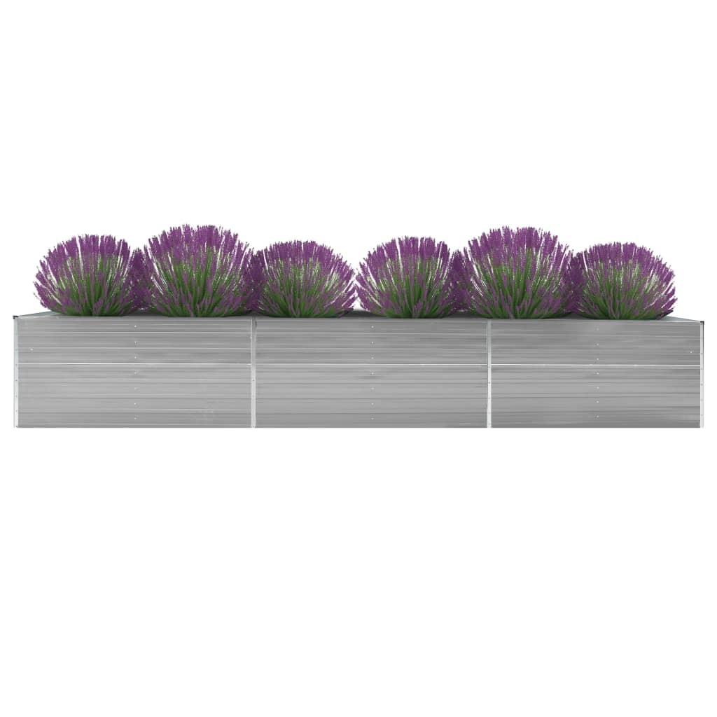 Forhøjet plantekasse 480x80x77 cm galvaniseret stål grå